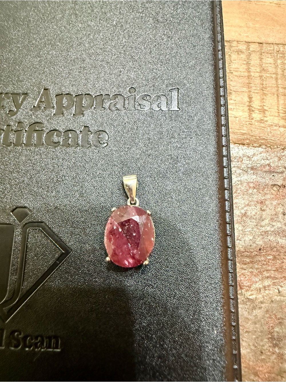 Natural 4.90ct Mozambique Ruby Pendant 925 Sterling Silver w/ Appraisal Cert